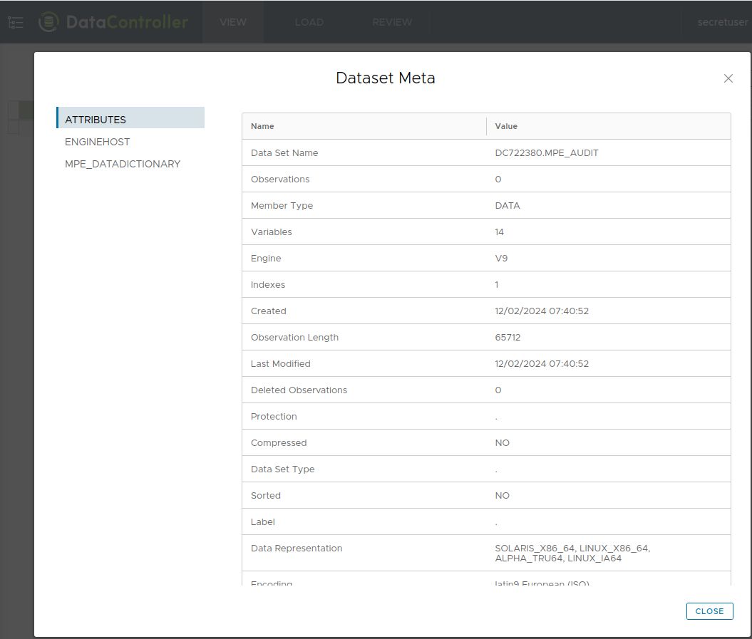 Dataset attributes